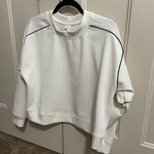 All in Motion White Sweatshirt with Black Accents